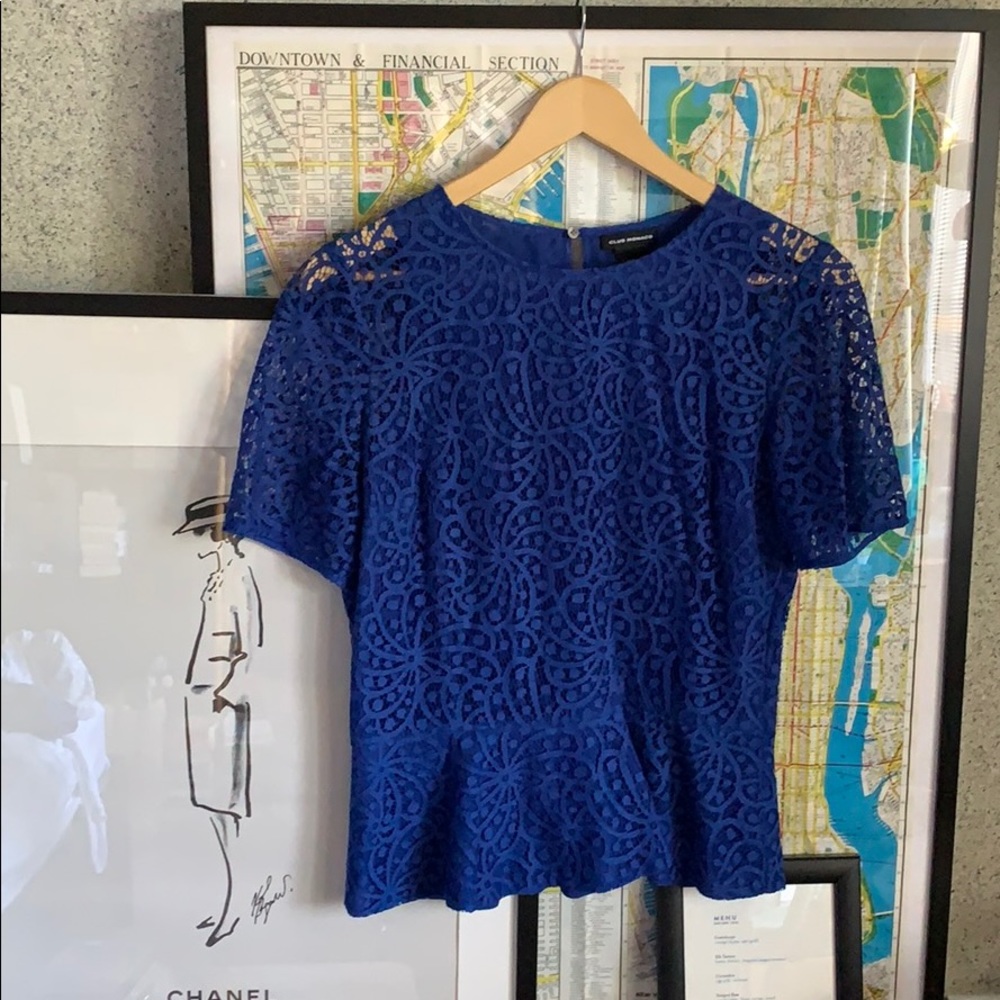 Club Monaco Lace Peplum Top